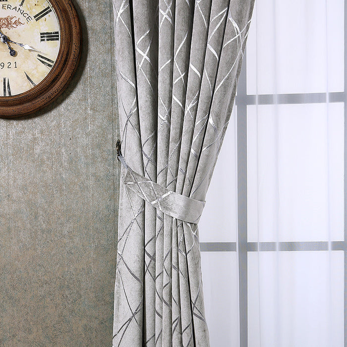 Solid Color Modern Chenille Blackout Curtains