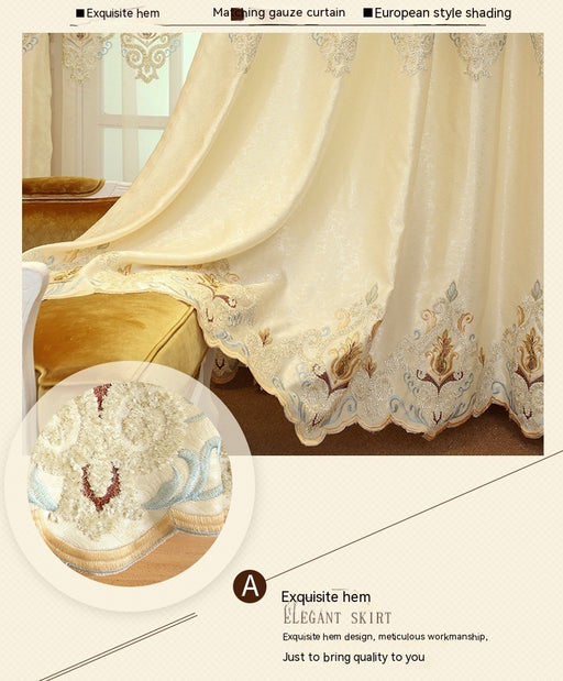 Crown European Embroidered Mesh Curtains