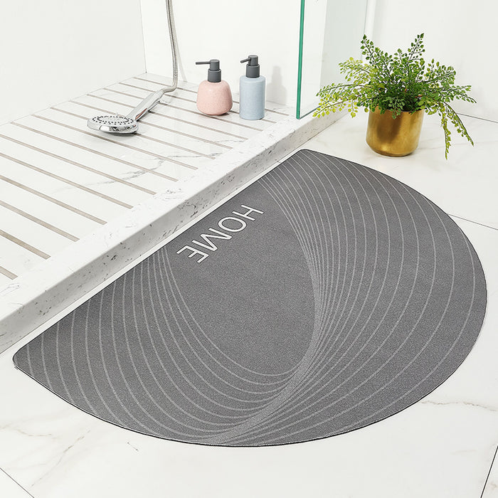 Non-Slip Semicircle Bathroom Door Bath Mat