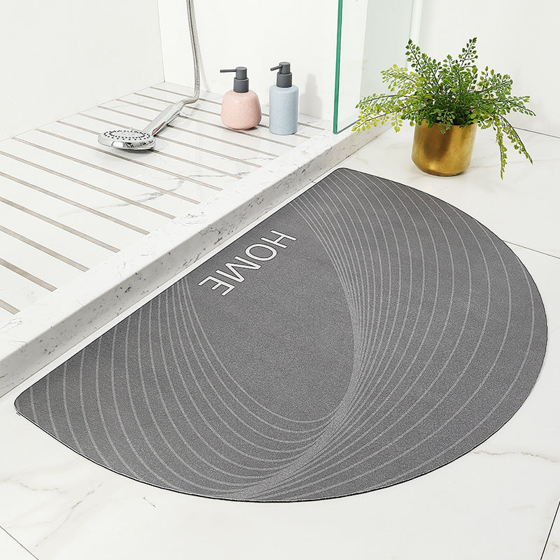 Non-Slip Semicircle Bathroom Door Bath Mat