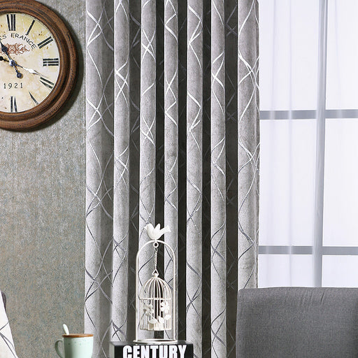 Solid Color Modern Chenille Blackout Curtains