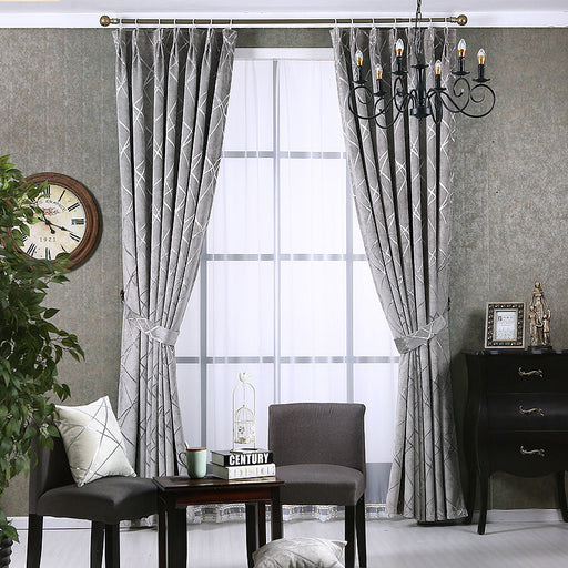 Solid Color Modern Chenille Blackout Curtains