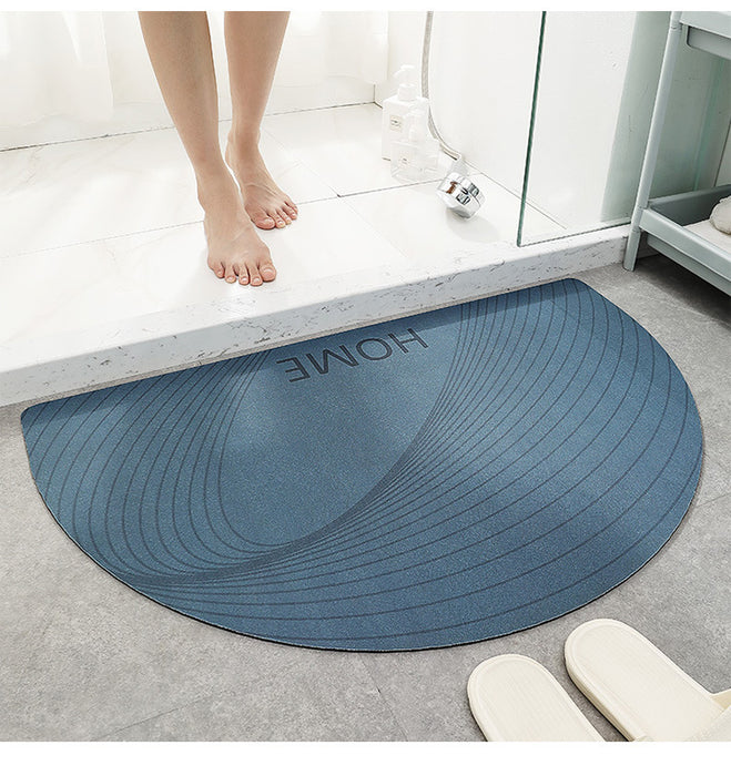 Non-Slip Semicircle Bathroom Door Bath Mat
