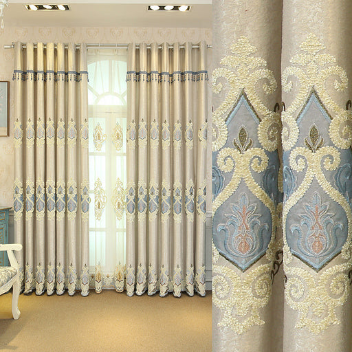 Crown European Embroidered Mesh Curtains